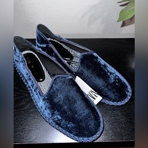 Zara Midnight Velvet Loafers